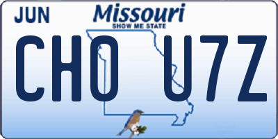MO license plate CH0U7Z