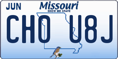 MO license plate CH0U8J