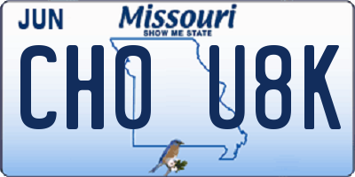 MO license plate CH0U8K
