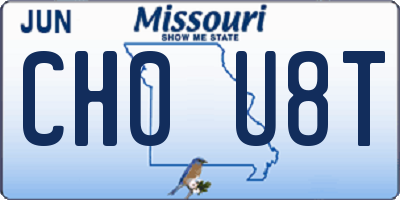 MO license plate CH0U8T