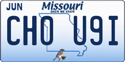 MO license plate CH0U9I