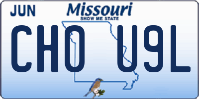 MO license plate CH0U9L