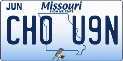MO license plate CH0U9N