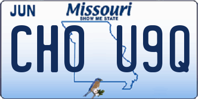 MO license plate CH0U9Q