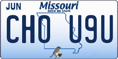 MO license plate CH0U9U
