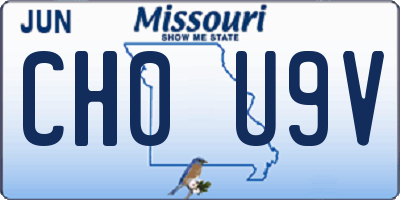 MO license plate CH0U9V