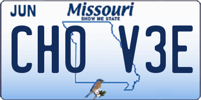 MO license plate CH0V3E