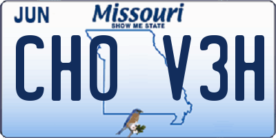 MO license plate CH0V3H