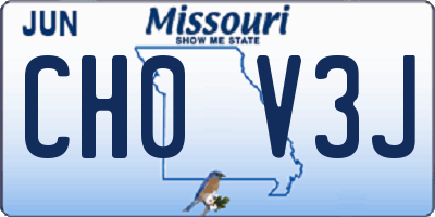 MO license plate CH0V3J
