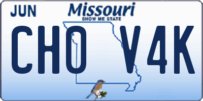 MO license plate CH0V4K