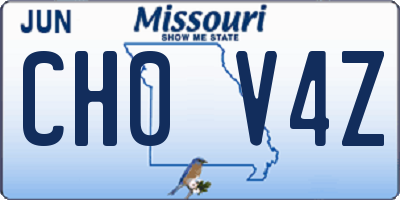 MO license plate CH0V4Z