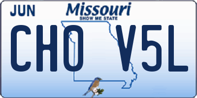 MO license plate CH0V5L