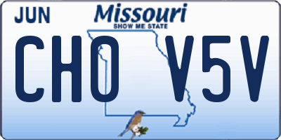 MO license plate CH0V5V