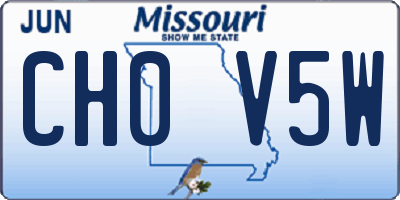 MO license plate CH0V5W