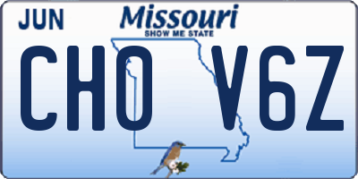 MO license plate CH0V6Z