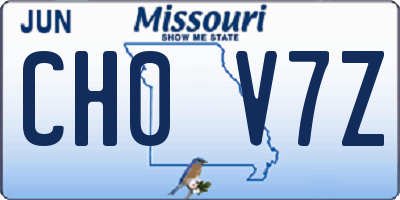 MO license plate CH0V7Z