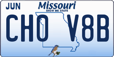 MO license plate CH0V8B