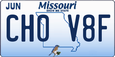 MO license plate CH0V8F