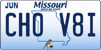 MO license plate CH0V8I