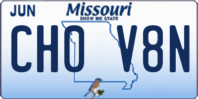 MO license plate CH0V8N