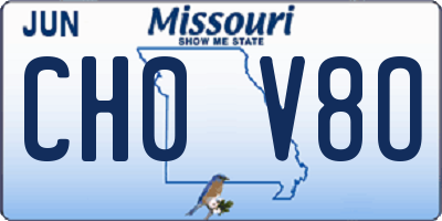 MO license plate CH0V8O