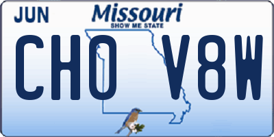 MO license plate CH0V8W