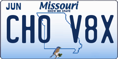 MO license plate CH0V8X