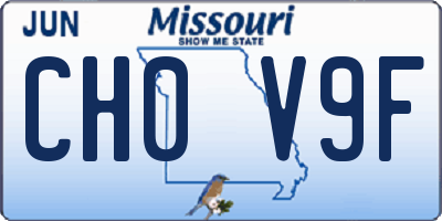 MO license plate CH0V9F