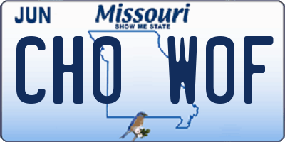 MO license plate CH0W0F