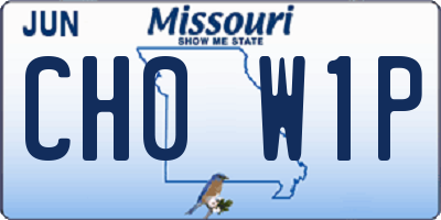 MO license plate CH0W1P