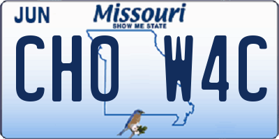 MO license plate CH0W4C