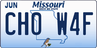 MO license plate CH0W4F