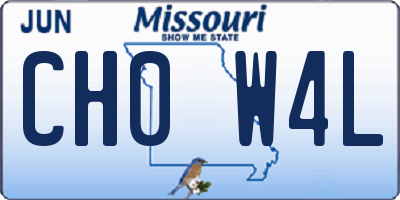 MO license plate CH0W4L