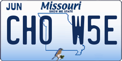 MO license plate CH0W5E