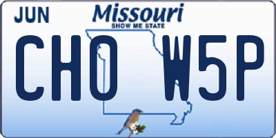 MO license plate CH0W5P