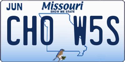 MO license plate CH0W5S