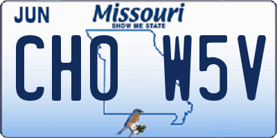 MO license plate CH0W5V