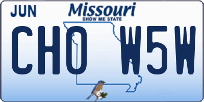 MO license plate CH0W5W