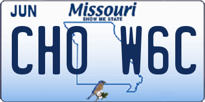MO license plate CH0W6C