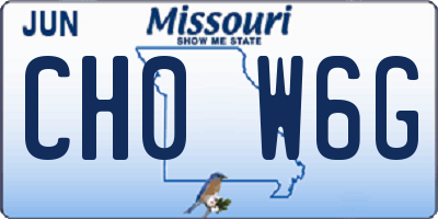 MO license plate CH0W6G