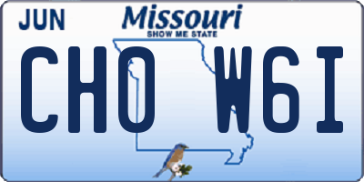 MO license plate CH0W6I