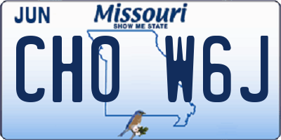MO license plate CH0W6J