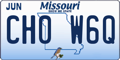 MO license plate CH0W6Q