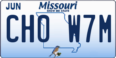 MO license plate CH0W7M