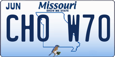 MO license plate CH0W7O