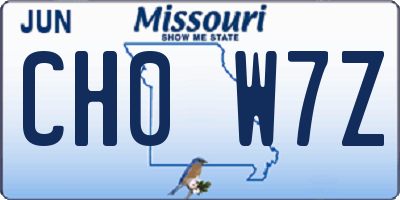 MO license plate CH0W7Z