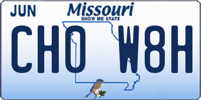 MO license plate CH0W8H