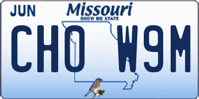 MO license plate CH0W9M