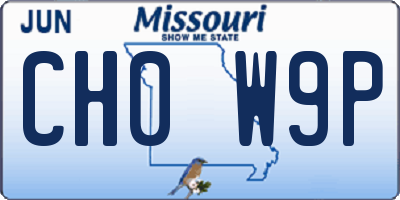 MO license plate CH0W9P
