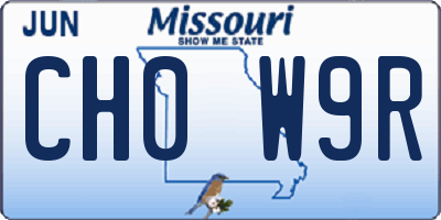 MO license plate CH0W9R